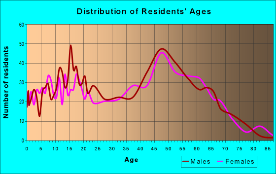Age and Sex of Residents in zip code 13132