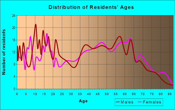 Age and Sex of Residents in zip code 13145