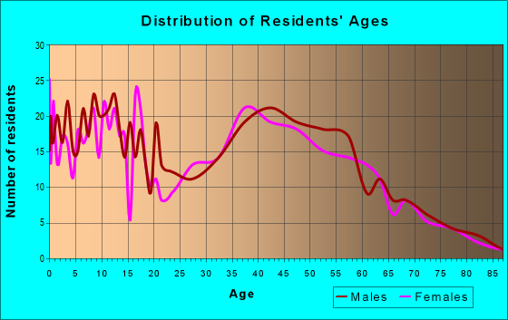 Age and Sex of Residents in zip code 13164