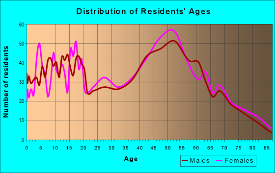 Age and Sex of Residents in zip code 13166
