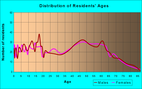 Age and Sex of Residents in zip code 13308
