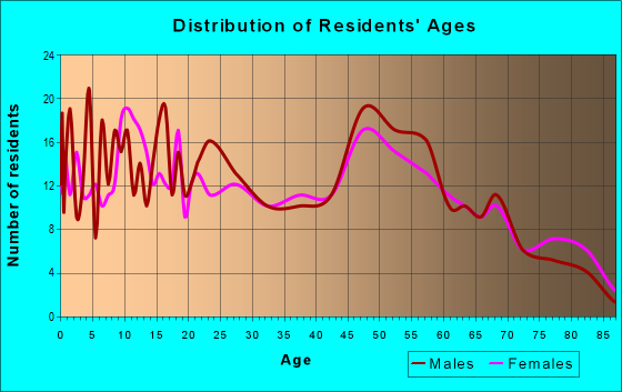 Age and Sex of Residents in zip code 13327