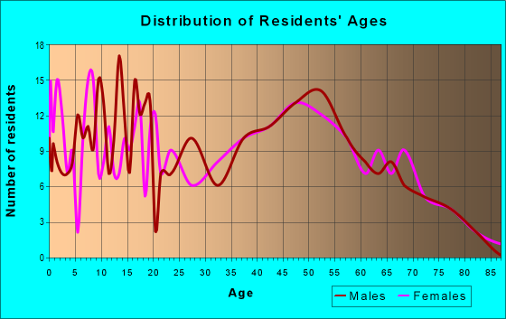Age and Sex of Residents in zip code 13402