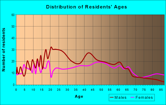 Age and Sex of Residents in zip code 13424