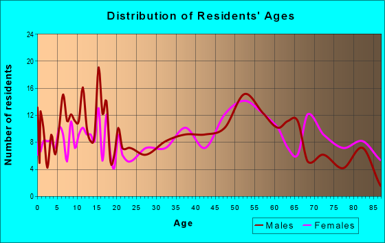 Age and Sex of Residents in zip code 13428