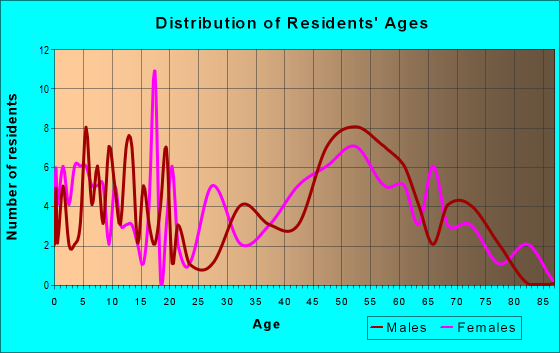Age and Sex of Residents in zip code 13470