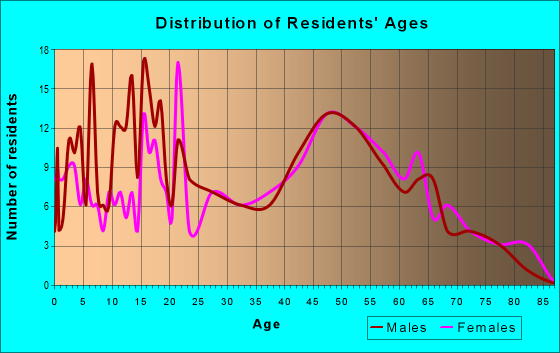 Age and Sex of Residents in zip code 13490