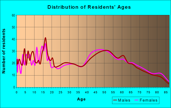 Age and Sex of Residents in zip code 13491