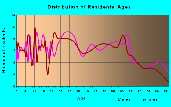 Age and Sex of Residents in zip code 13495