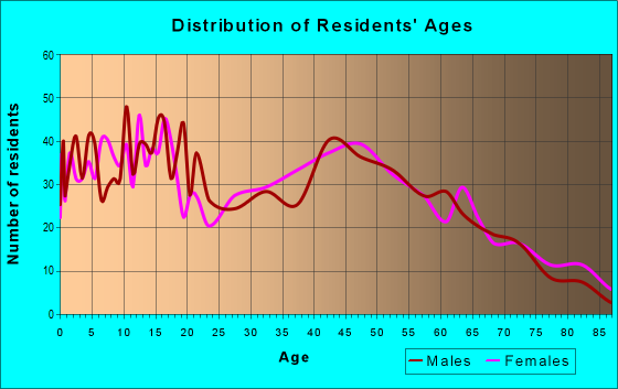 Age and Sex of Residents in zip code 13605