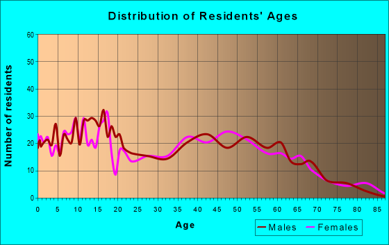 Age and Sex of Residents in zip code 13656