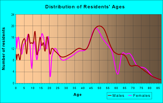 Age and Sex of Residents in zip code 13660