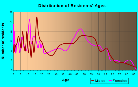 Age and Sex of Residents in zip code 13661