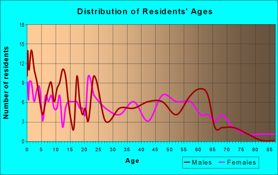 Age and Sex of Residents in zip code 13681