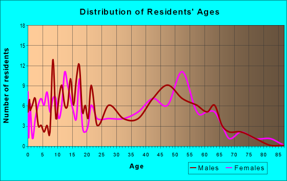 Age and Sex of Residents in zip code 13682