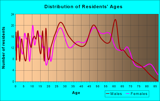 Age and Sex of Residents in zip code 13685