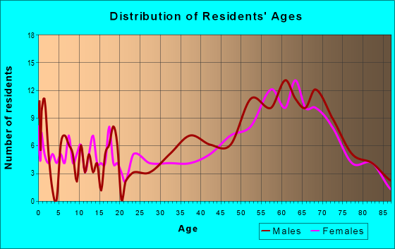 Age and Sex of Residents in zip code 13731