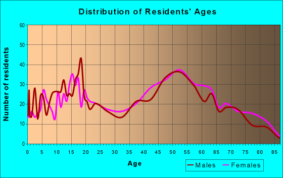 Age and Sex of Residents in zip code 13748