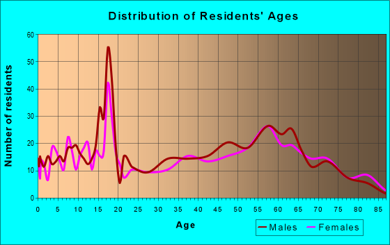 Age and Sex of Residents in zip code 13783