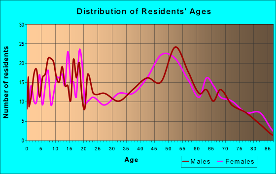 Age and Sex of Residents in zip code 13812