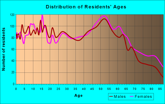 Age and Sex of Residents in zip code 13815