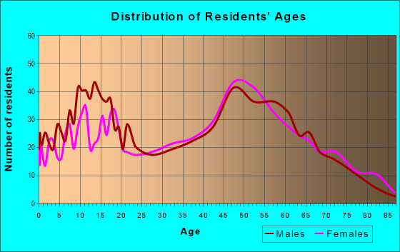 Age and Sex of Residents in zip code 13833