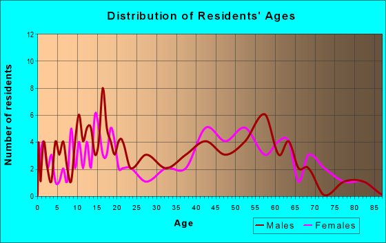 Age and Sex of Residents in zip code 13841
