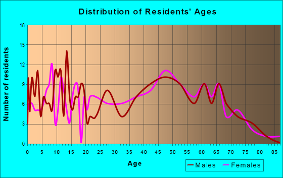 Age and Sex of Residents in zip code 13864