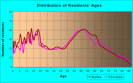Age and Sex of Residents in zip code 13865