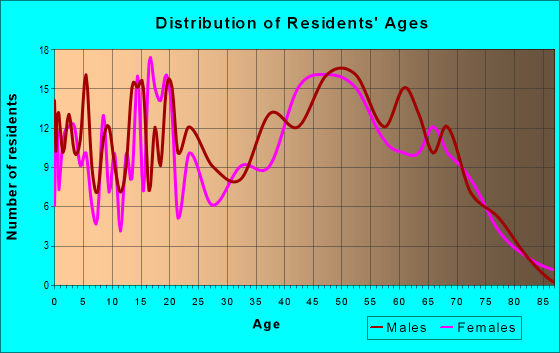 Age and Sex of Residents in zip code 14030