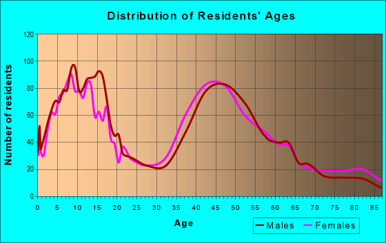 Age and Sex of Residents in zip code 14032