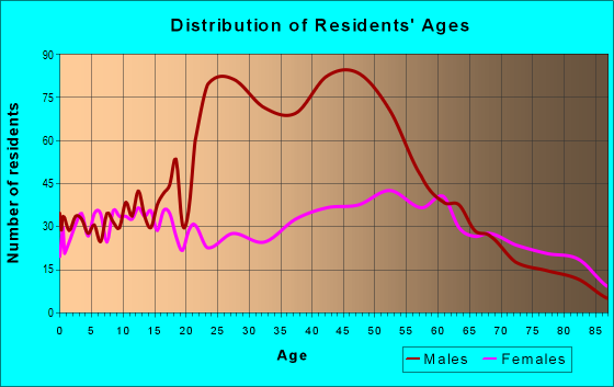 Age and Sex of Residents in zip code 14070