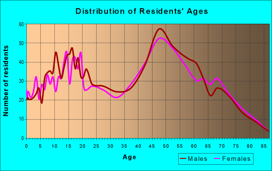 Age and Sex of Residents in zip code 14131