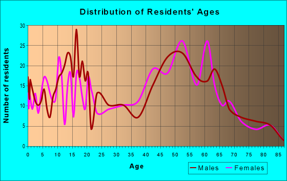 Age and Sex of Residents in zip code 14476