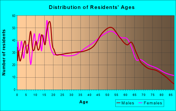 Age and Sex of Residents in zip code 14551