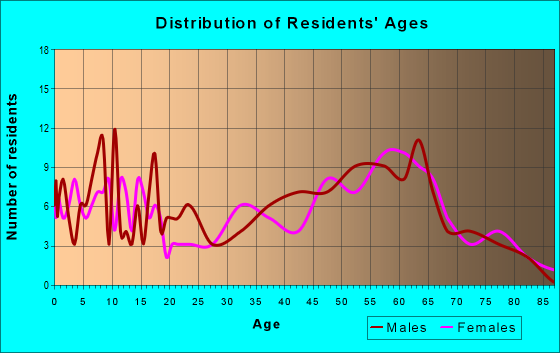 Age and Sex of Residents in zip code 14728