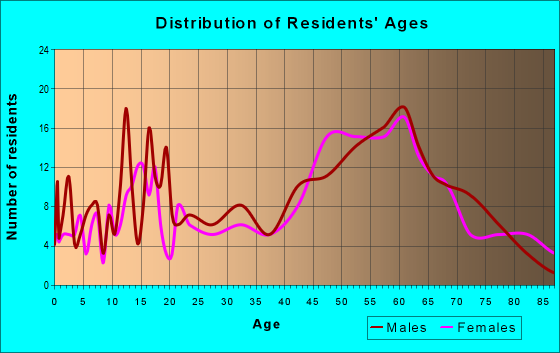 Age and Sex of Residents in zip code 14731