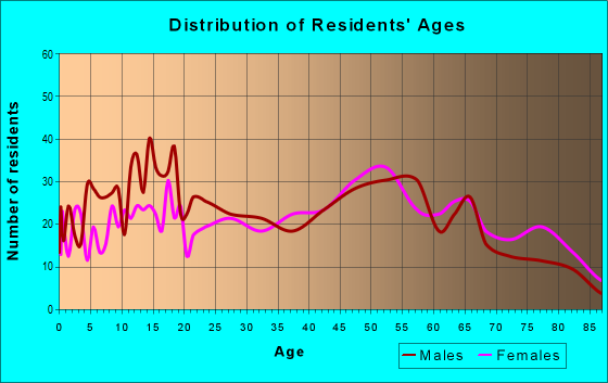 Age and Sex of Residents in zip code 14733