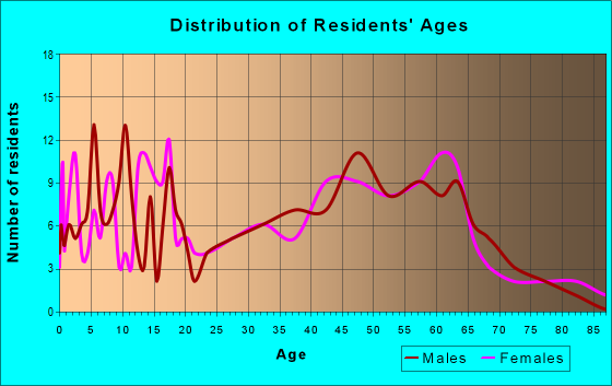 Age and Sex of Residents in zip code 14805