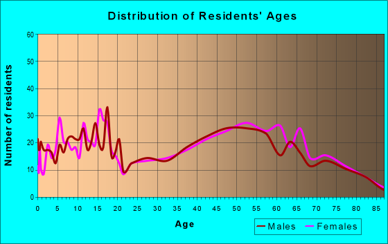 Age and Sex of Residents in zip code 14807