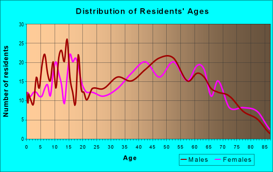 Age and Sex of Residents in zip code 14813