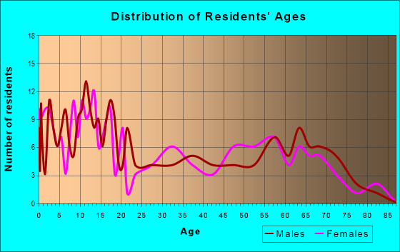 Age and Sex of Residents in zip code 14842