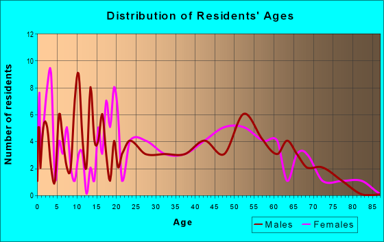 Age and Sex of Residents in zip code 14872
