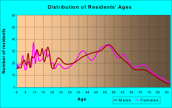 Age and Sex of Residents in zip code 15541