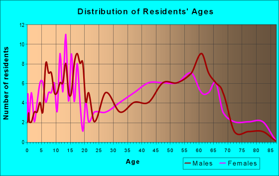 Age and Sex of Residents in zip code 15762