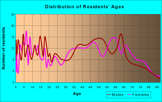 Age and Sex of Residents in zip code 16838