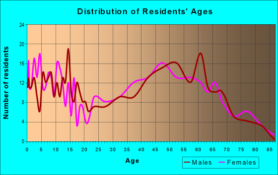Age and Sex of Residents in zip code 16877