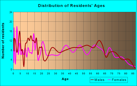 Age and Sex of Residents in zip code 16928