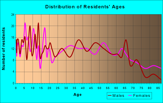 Age and Sex of Residents in zip code 17058