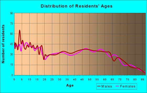 Age and Sex of Residents in zip code 17073